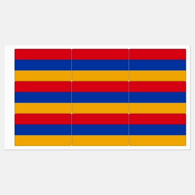 armenische Flagge Etiketten (Blatt)