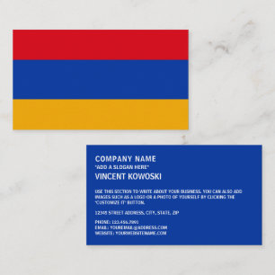 Armenische Flagge, Flagge Armeniens Visitenkarte