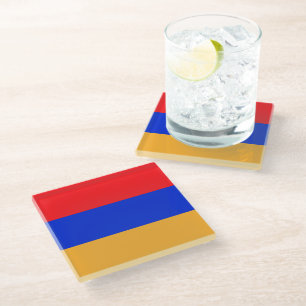 Armenische Flagge Glasuntersetzer