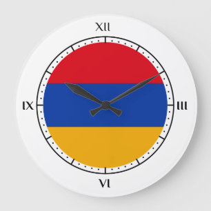 Armenische Flagge Große Wanduhr