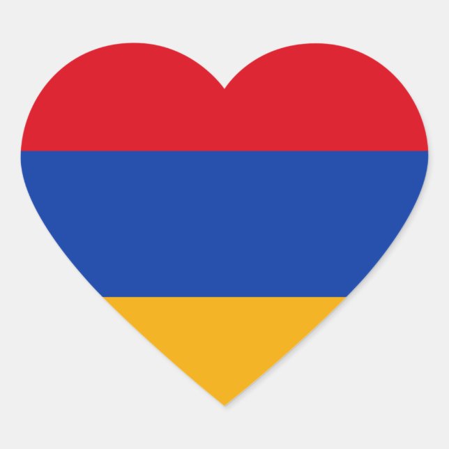 armenische Flagge Herz-Aufkleber (Vorderseite)