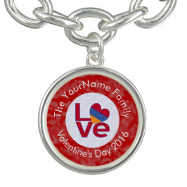Armenische Flagge Herzerrote Liebe Armband