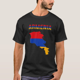 Armenische Flagge innerhalb der Karte Armeniens T-Shirt