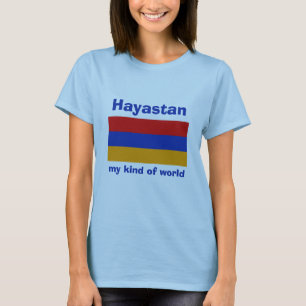 Armenische Flagge + Karte + Text-T - Shirt