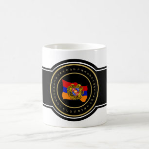 Armenische Flagge mit Alphabet-Tasse Kaffeetasse
