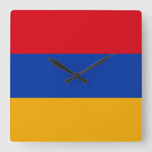 armenische Flagge Quadratische Wanduhr
