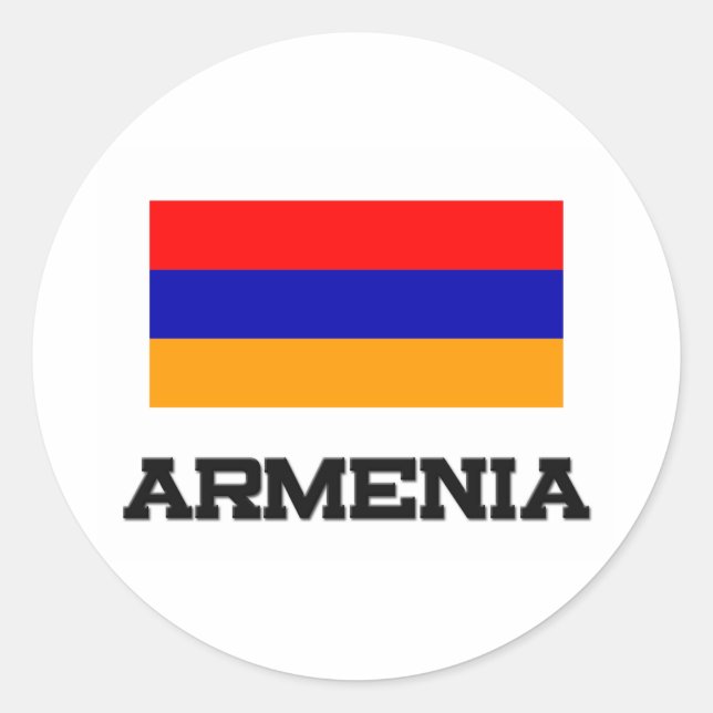 armenische Flagge Runder Aufkleber (Vorderseite)