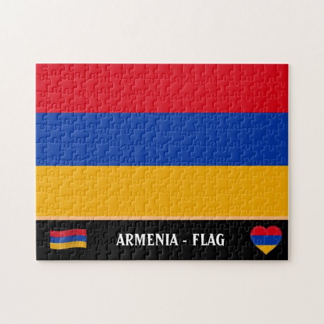 Armenische Flagge und Armenien / Armenien Puzzle (Horizontal)