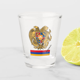 Armenische Flagge und Armenien - Länderpatriot / Schnapsglas