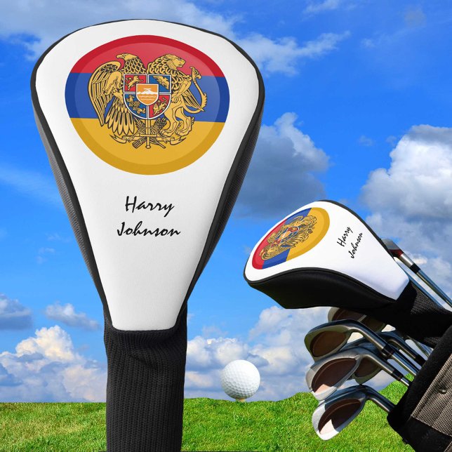 Armenische Flagge und Mit Monogramm Golf Clubs Golf Headcover (Von Creator hochgeladen)