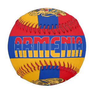 armenische Flagge und Wappen Patriotisch Baseball