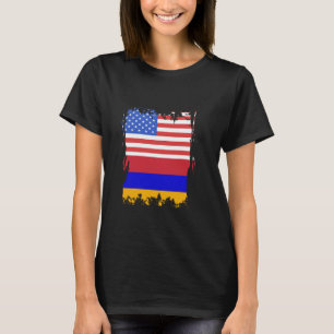 Armenische Flagge USA Amerika Armenischer Prix Arm T-Shirt