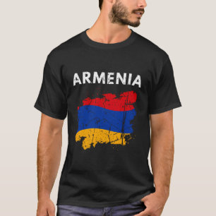 Armenische Flagge Vintager Rücken Armenischer Land T-Shirt