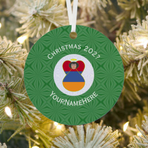 Armenische Flagge Weihnachtsangel Jahr des Namens Ornament Aus Metall