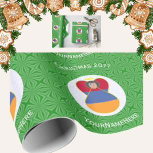 Armenische Flagge Weihnachtsengel Personalisiert Geschenkpapier