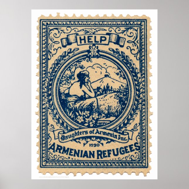 Armenische Flüchtlinge 1920 Weihnachtsfest-Siegel Poster (Vorne)