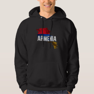 Armenische Karte und Flagge Souvenir Abgenutzt Ar Hoodie