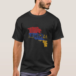 Armenische Karte und Flagge Souvenir Distressed A T-Shirt