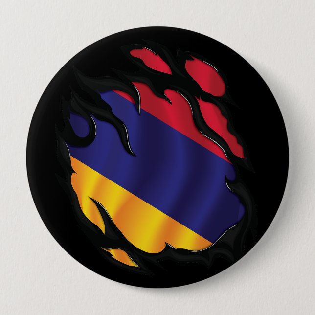 Armenische Rippfahne Button (Vorderseite)