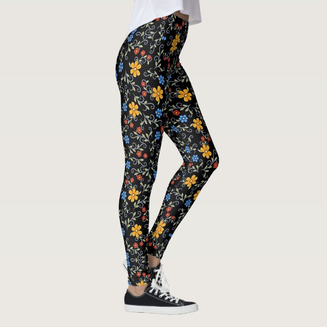Armenische Tricolor-Blume Leggings (Rechts)