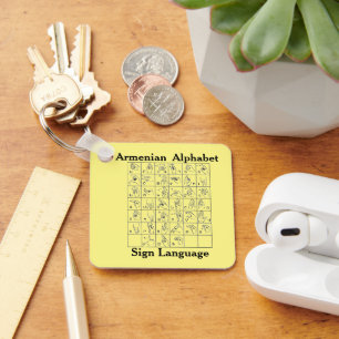 Armenischer Alphabet-Zeichensprache-Schlüsselanhän Schlüsselanhänger