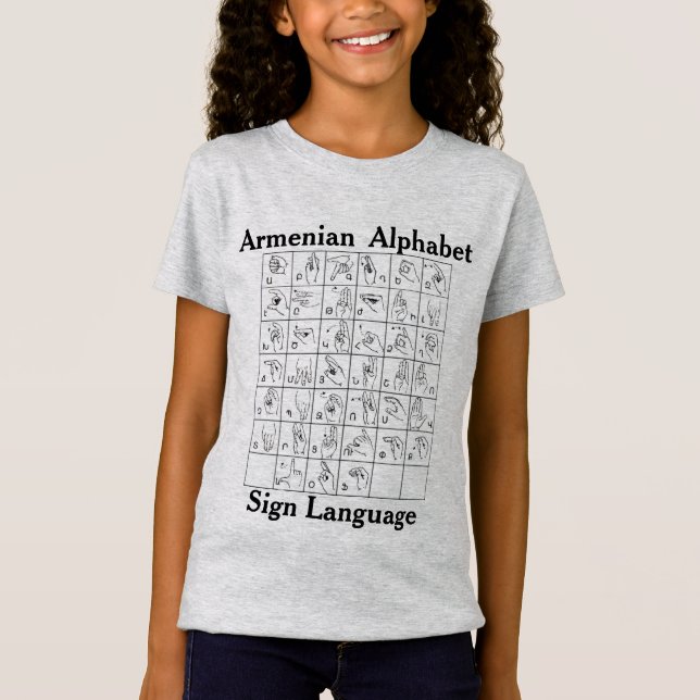 Armenischer Alphabet-Zeichensprache-T - Shirt (Vorderseite)