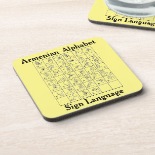 Armenischer Alphabet-Zeichensprache-Untersetzer Getränkeuntersetzer