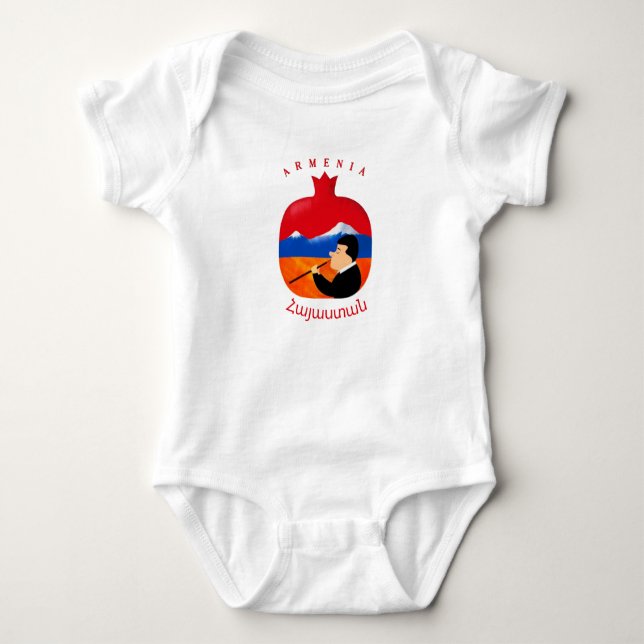 Armenischer Granat Baby Strampler (Vorderseite)