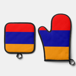Armenischer Mitt- und Pottbesitzer der Flagge Ofenhandschuh & Topflappen-Set