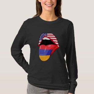 Armenischer USA-Stolz Lippen Flagge Stolz Armenien T-Shirt