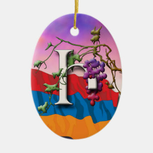 Armenisches Alphabet-Initialen "Eni" Verzierung Keramikornament