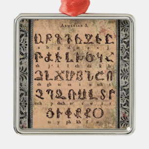 Armenisches Alphabet-Verzierung Silbernes Ornament