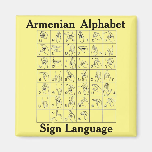 Armenisches Alphabet-Zeichensprache-Magnet Magnet (Vorne)