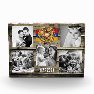 Armenisches Foto, armenische Flagge, Holz Fotoblock