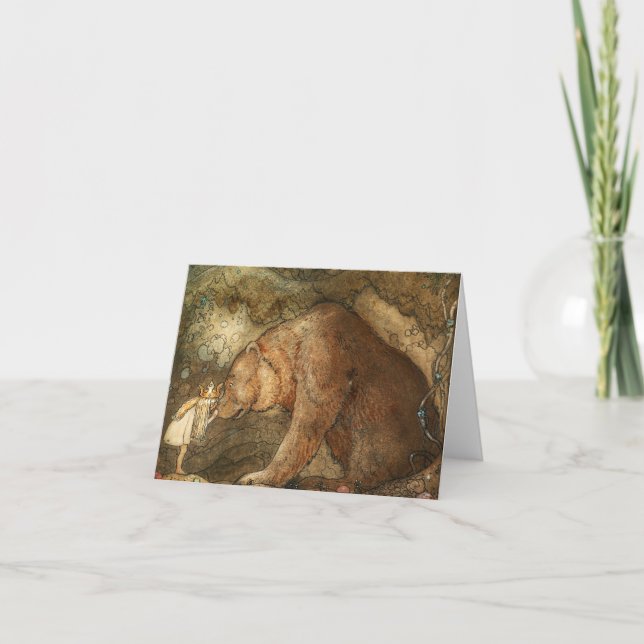 Armer kleiner Bär von John Bauer Dankeskarte (Vorderseite)