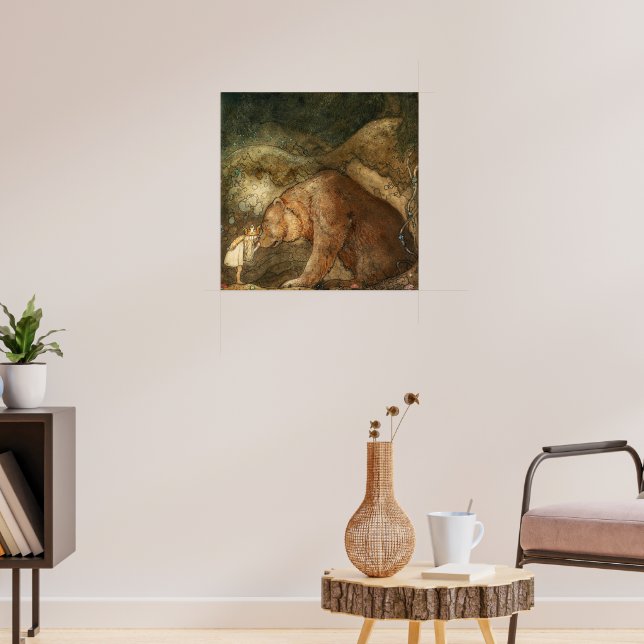 Armer kleiner Bär von John Bauer Poster (Wohnzimmer 3)