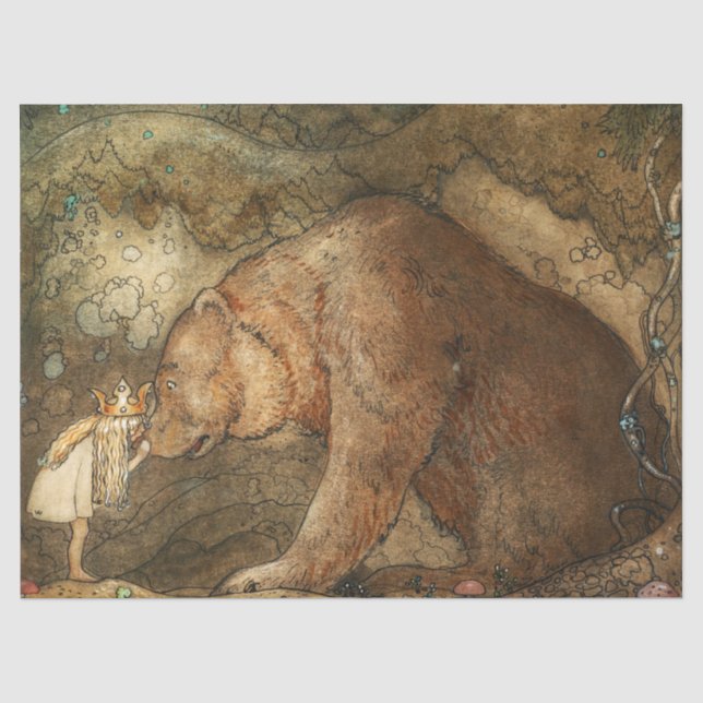 Armer kleiner Bär von John Bauer Seidenpapier (Vorderseite)