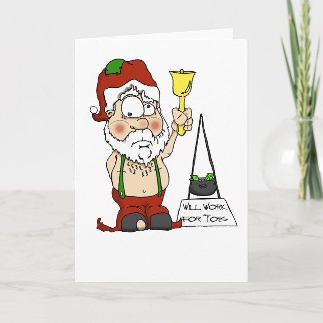 Armer Santa Feiertagskarte (Vorderseite)