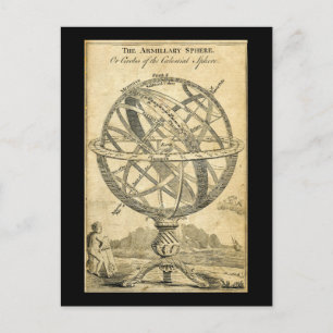 Armillarsphäre Vintage-Steampunk-Illustration Postkarte