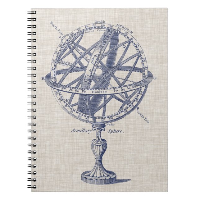 Armillary Sphere Diagramm Notizblock (Vorderseite)