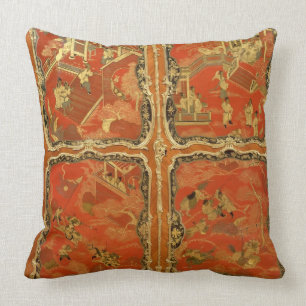 Armoire mit rotem Lack des Chinoiserie vier täfel Kissen