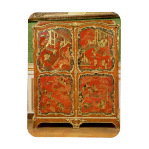 Armoire mit vier Chinoiserie roten Lackplatten e Magnet