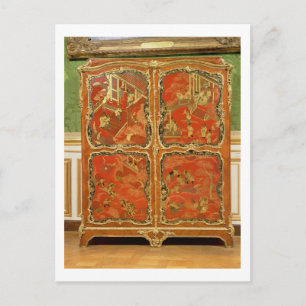 Armoire mit vier Chinoiserie roten Lackplatten e Postkarte