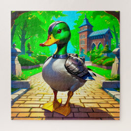 Armor-Clad Duck in einem grünen Park Puzzle