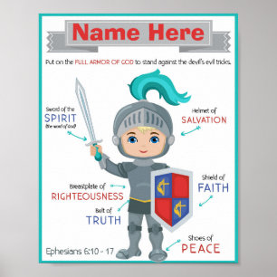 Armor of God Children's Poster - Ephesians 6:10-17