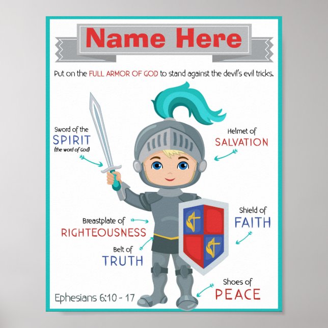 Armor of God Children's Poster - Ephesians 6:10-17 (Vorne)