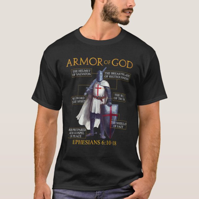 Armor Of God Ephesians Bible Verse Religious Chris T-Shirt (Vorderseite)