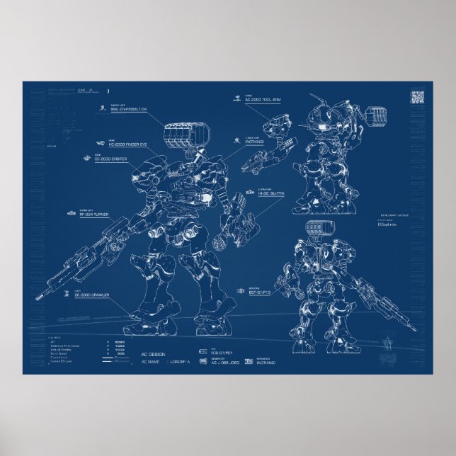 Armored core Blueprint Poster (Vorne)