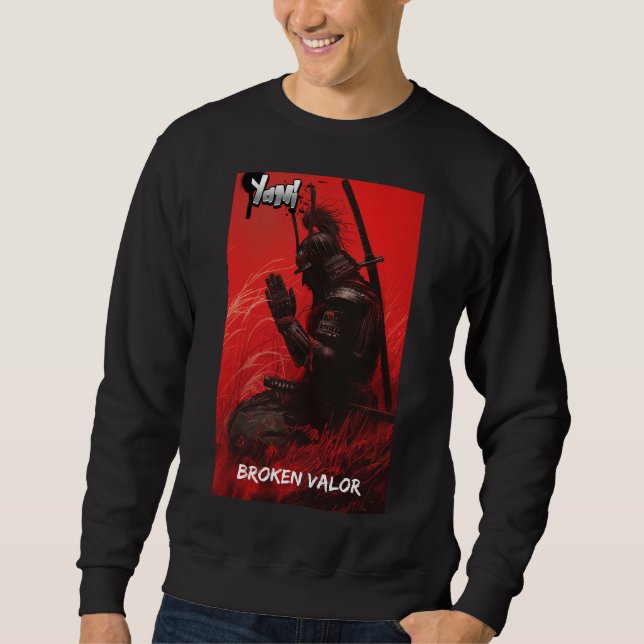 Armored Dragonborn Samurai Gebet - Dunkler Krieger Sweatshirt (Vorderseite)