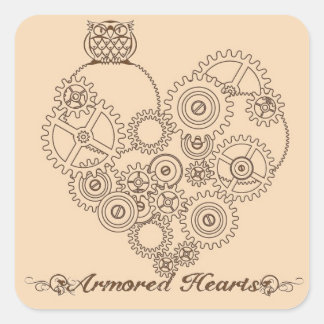 Armored Hearts Steampunk Stickers
